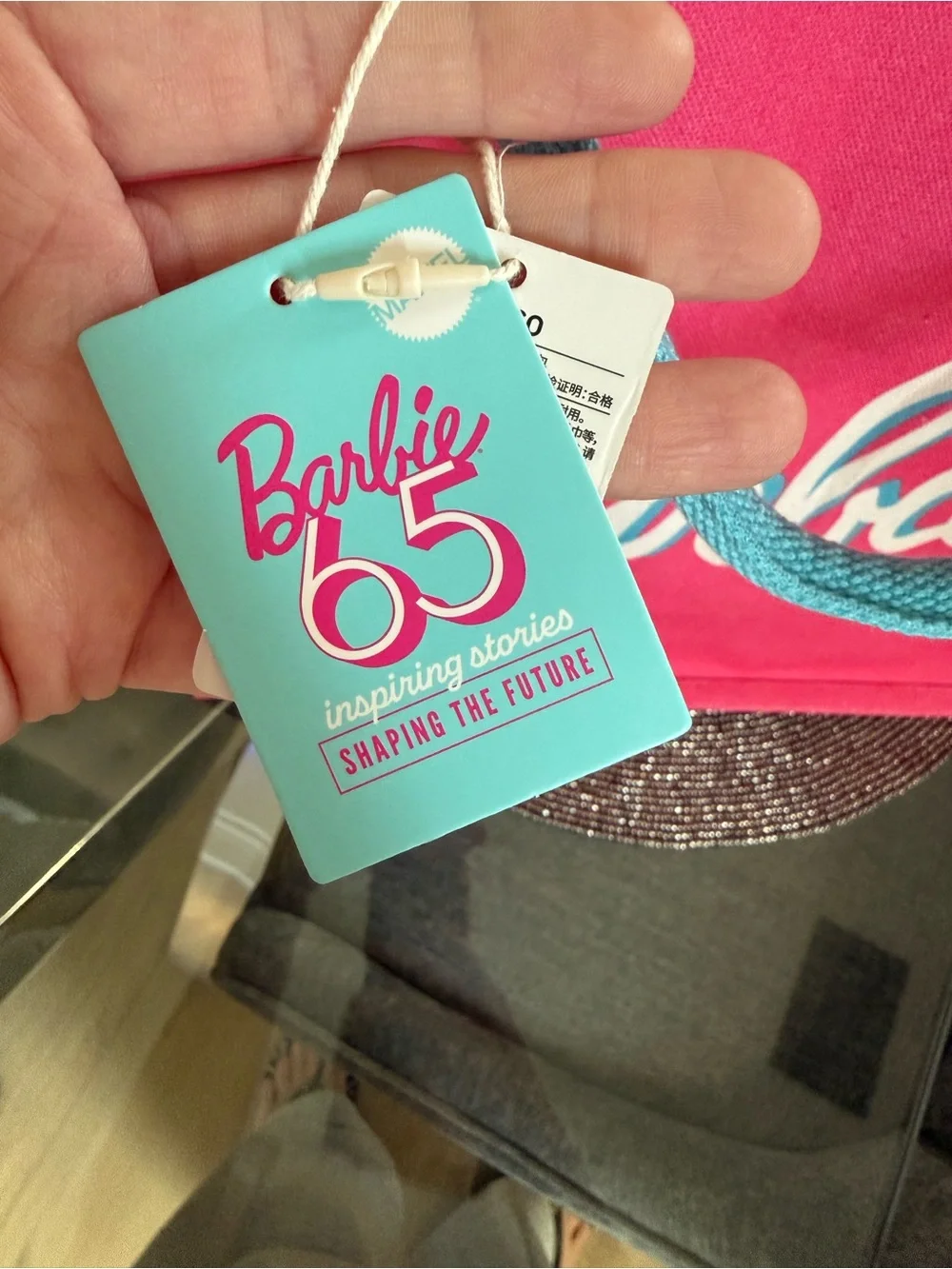 NWT Barbie x MINISO 65th Anniversary Pink Tote Bag Blue Handles